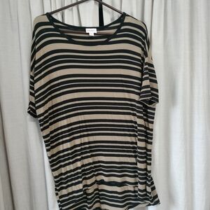 Lularoe Black and Tan Striped Tunic